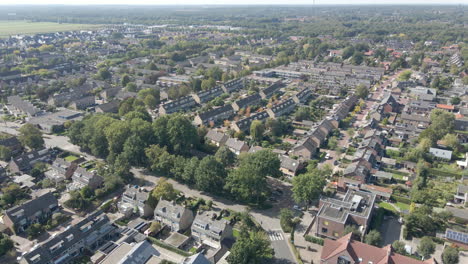 Aerial-of-small-Dutch-town-in-summer