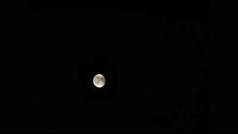 Schöner-Abnehmender-Mond,-Der-Sich-Am-Nachthimmel-Bewegt---Zeitraffer
