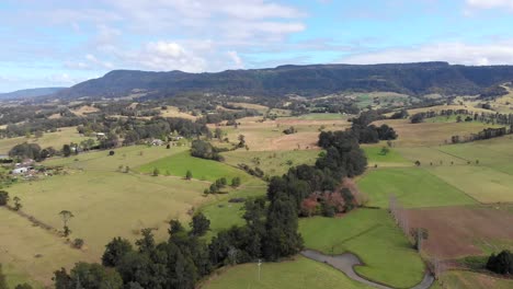 aerial-view-farms-in-Berry,-Australia