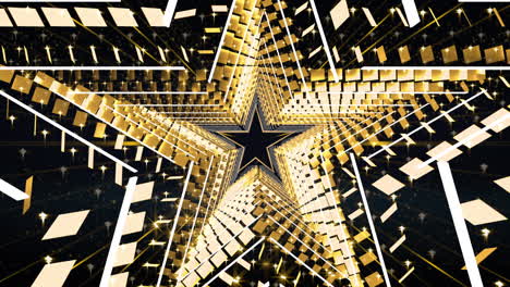 Golden-Magic-star2-Background-in-Loop,-stage-video-background-for-nightclub,-visual-projection,-music-video,-TV-show,-stage-LED-screens,-party-or-fashion-show