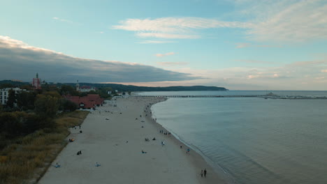 Aerial-view-of-the-beach-of-Sopot-and-its-famous-pier