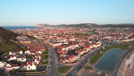 Aerial-view-of-the-residential-properties-and-houses-of-Llandudno,-Wales