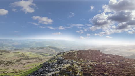 Aerial-view-with-breathtaking-panoramic-views-above-Higger-Tor-in-the-Peak-District
