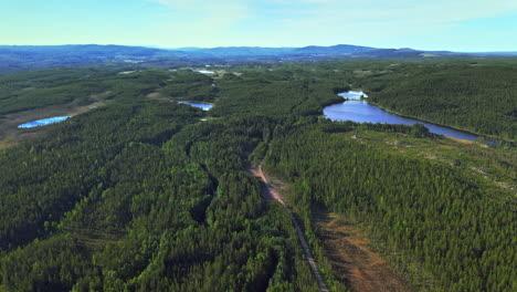 The-beautiful-green-Vansbro-municipality,-Dalarna-county,-Sweden---Aerial