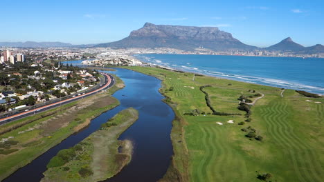Aerial-view-of-Table-Mountain,-Cape-Town