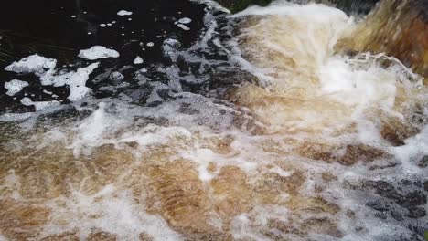 Slow-motion,-close-up-of-water-flowing-from-a-local-canal
