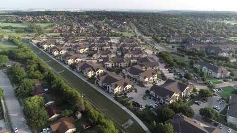 Aerial-flight-over-a-neighborhood-in-Keller-Texas