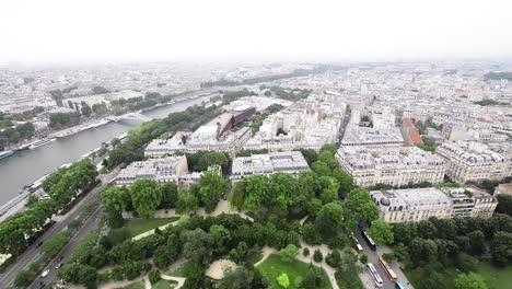 Aerial-view-of-Paris-and-Seine-River,-France