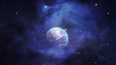 Planeta-Tierra-Rodeado-De-Nubes-Nebulosas-En-El-Universo