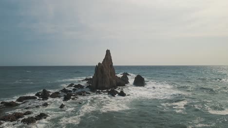 View-of-famous-rock-formation-at-Cabo-de-Gata,-Almeria,-Spain