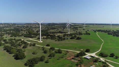 Aerial-video-of-wind-turbines-outside-the-city-of-Comanche-in-Texas
