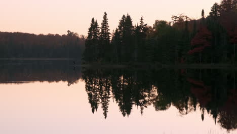 Slow-Pan-of-Calm-Lake-Reflections-At-Dusk