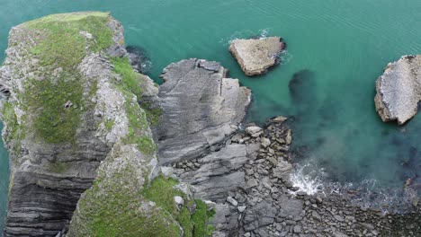 Aerial-shot-of-cliffs-at-New-Quay-in-Wales