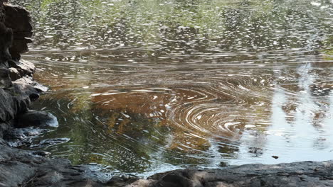 Foam-Swirls-In-River-Water