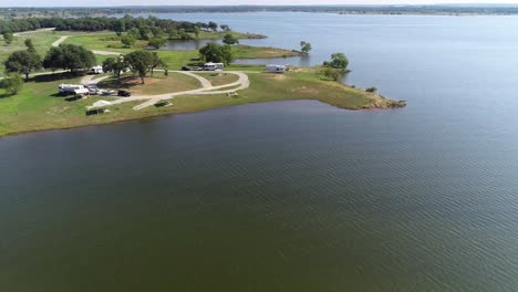 Aerial-video-of-Lake-Proctor-in-Comanche-County-in-Texas