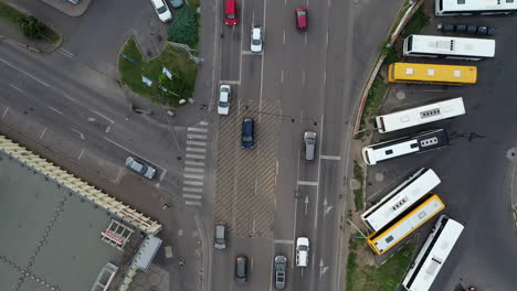 Aerial-View-of-a-Miskolc-City-traffic