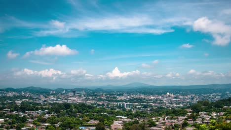 A-panoramic-view-of-the-historical-downtown-area-of-San-Salvador,-El-Salvador