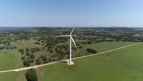Aerial-video-of-wind-turbine.--Camera-rises-up