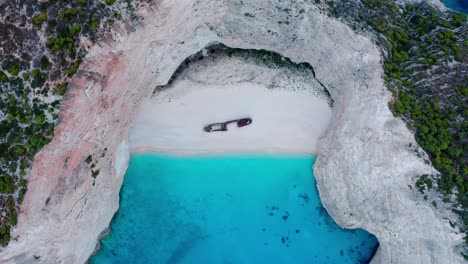 Shipwreck-on-a-Beach-in-Zakhyntos-From-Top-View