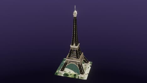 Torre-Eiffel-Estilizada,-Cg,-órbitas-De-Cámara