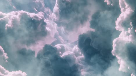 Sicht-Nähern-Sich-Dicke-Kumuluswolken-Am-Blauen-Himmel-Dem-Tageslicht