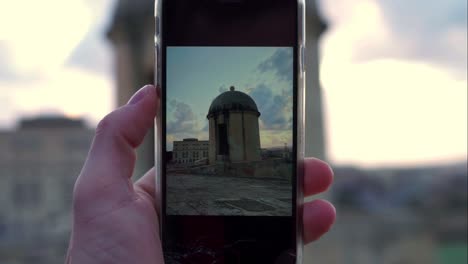 Taking-a-picture-of-a-tower-in-Valletta