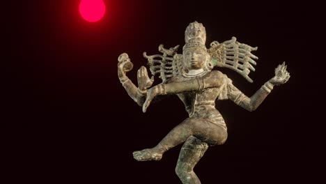 The-camera-revolves-around-statue-of-Hindu-god-Kali,-CGI