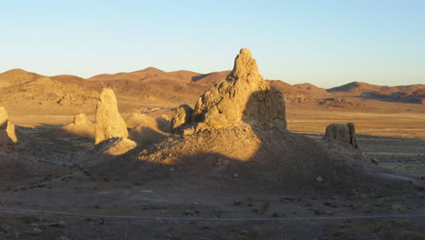 Low-drone-shot-between-the-Trona-Pinnacles-during-the-sunrise