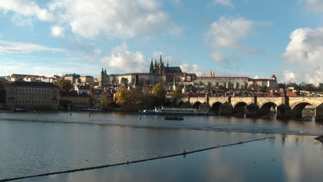 Landscape-of-Prague-focused-on-Charles-Bridge