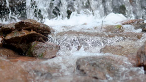 Slow-motion-of-Water-cascading-through-rocks-from-waterfall