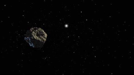 Asteroidenfelsen-Im-Dunklen-Weltraum,-Das-Universum