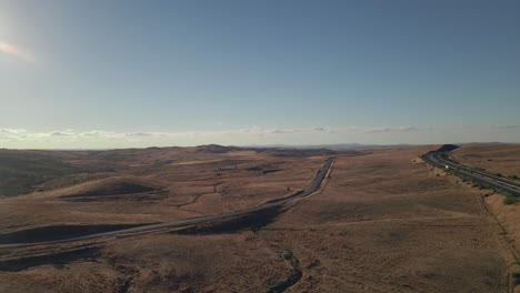 Aerial-panoramic-view-of-desert-land
