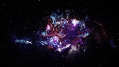 Nubes-Nebulosas-Salpicadas-De-Estrellas-En-El-Cosmos,-Espacio