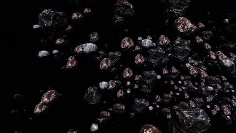 Una-Colección-De-Asteroides-En-El-Espacio-Oscuro