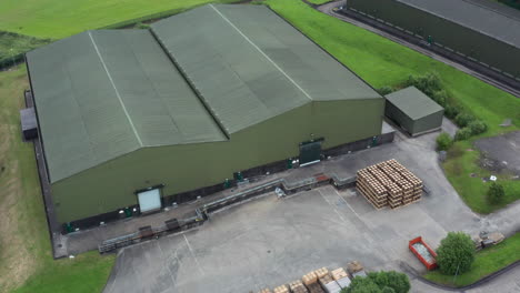 Aerial-shot-of-large-warehouse-and-industrial-grounds