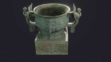 Gui-Food-Vessel,-11th-Century-BCE,-cg,-camera-orbits