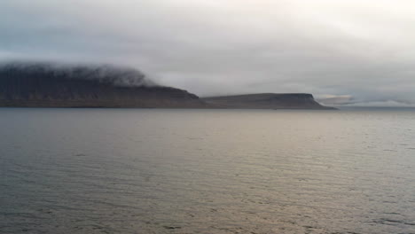 Scenic-bay-in-Iceland-westfjords,-panning-long-shot