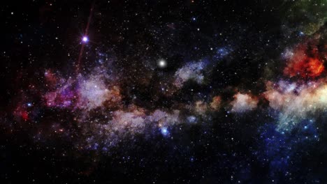 Nubes-Nebulosas-Como-La-Vía-Láctea-En-El-Espacio-Oscuro-Del-Universo-Repleto-De-Estrellas,-El-Cosmos