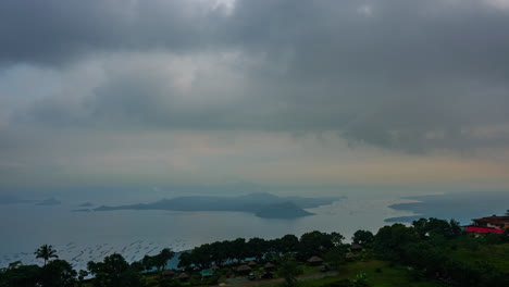 Time-lapse-of-Taal-Volcano-caldera-in-Philippines-on-foggy-and-cloudy-day