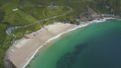 Aerial-down-orbit-view-of-Keem-Beach-located-on-Achill-Island