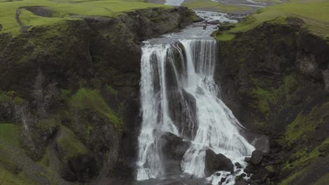 Fagrifoss-Waterfall-Cascading-On-The-Volcanic-Cliffs-In-Southeast-Iceland