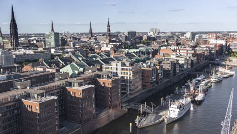 Timelapse-from-the-Elbphilharmony-in-Hamburg-with-a-clear-view-on-the-hamburger-hafen-city-in-Germany