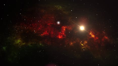 Nubes-Nebulosas-Y-Una-Luz-Que-Se-Mueve-En-El-Universo-Con-Estrellas