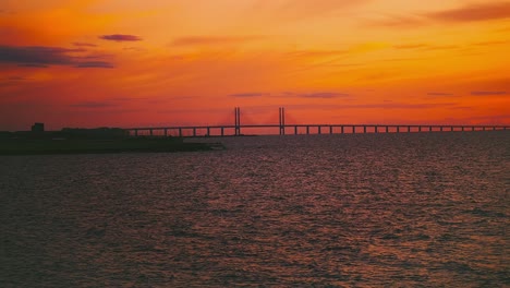 Oresunds-bridge-in-Denmark-Sunrise