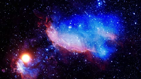 Coloridas-Nubes-Nebulosas-Se-Mueven-En-El-Vasto-Espacio