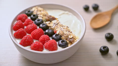 homemade-yogurt-bowl-with-raspberry,-blueberry-and-granola---healthy-food-style