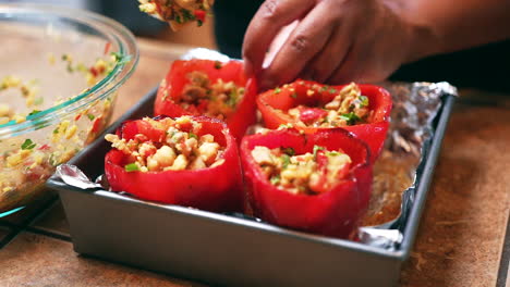 Stuffing-red-sweet-bell-peppers-with-a-tasty-homemade-chickpea-recipe