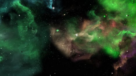 Grupos-De-Nubes-De-Nebulosas-Coloridas-Que-Se-Mueven-En-El-Espacio-Oscuro