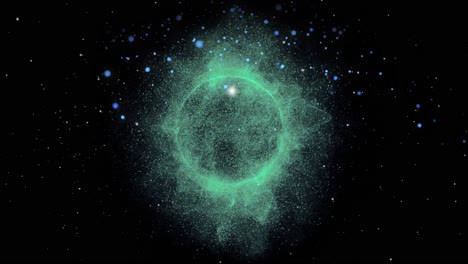 Planeta-Ardiente-Gira-En-Torno-A-Un-Universo-Oscuro-Y-Lleno-De-Estrellas
