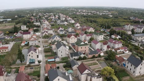 Chonming-Island-residential-housing,-Shanghai-China,-aerial-view